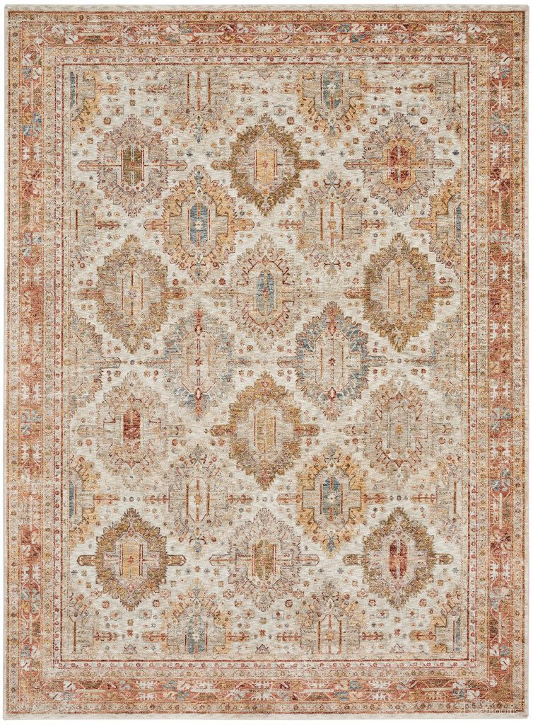 The appearance of Petra 9'3" x 12'7" Vintage Indoor Rug In Ivory Multi designed by Nourison in the rustic / southwestern interior design. This ivory multi piece of furniture was selected by 1StopBedrooms from Petra Collection to add a touch of cosiness and style into your home. Sku: 99446026927. Material: Polyester.