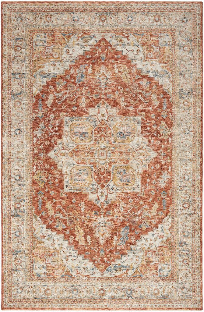 The appearance of Petra 9'3" x 12'7" Vintage Indoor Rug In Ivory Multi designed by Nourison in the rustic / southwestern interior design. This ivory multi piece of furniture  was selected by 1StopBedrooms from Petra Collection to add a touch of cosiness and style into your home. Sku: 99446901293. Material: Polyester.