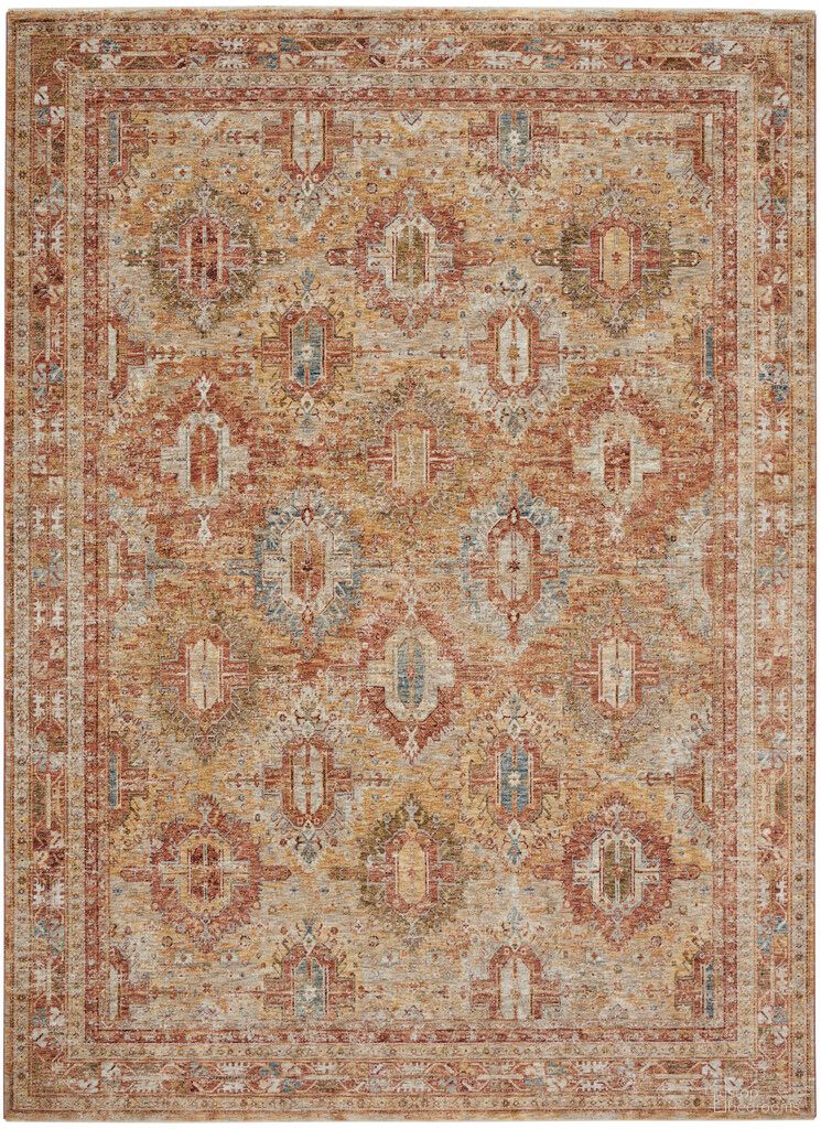 The appearance of Petra 9'3" x 12'7" Indoor Rug In Rust designed by Nourison in the rustic / southwestern interior design. This rust piece of furniture  was selected by 1StopBedrooms from Petra Collection to add a touch of cosiness and style into your home. Sku: 99446027009. Material: Polyester.