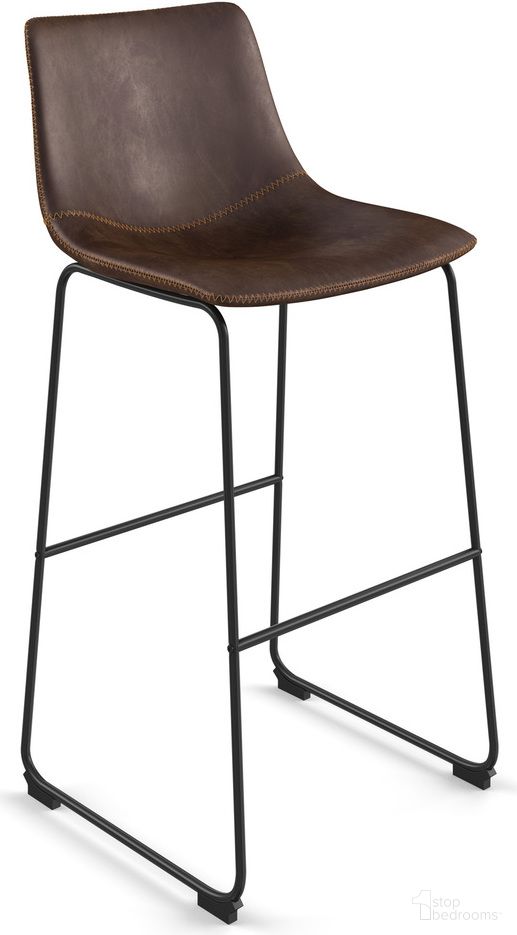 The appearance of Petra Bar Height Stools Set of 2 In Dark Brown designed by Aeon in the modern / contemporary interior design. This dark brown piece of furniture was selected by 1StopBedrooms from Petra Collection to add a touch of cosiness and style into your home. Sku: AE27163-BP-07. Material: Plywood.
