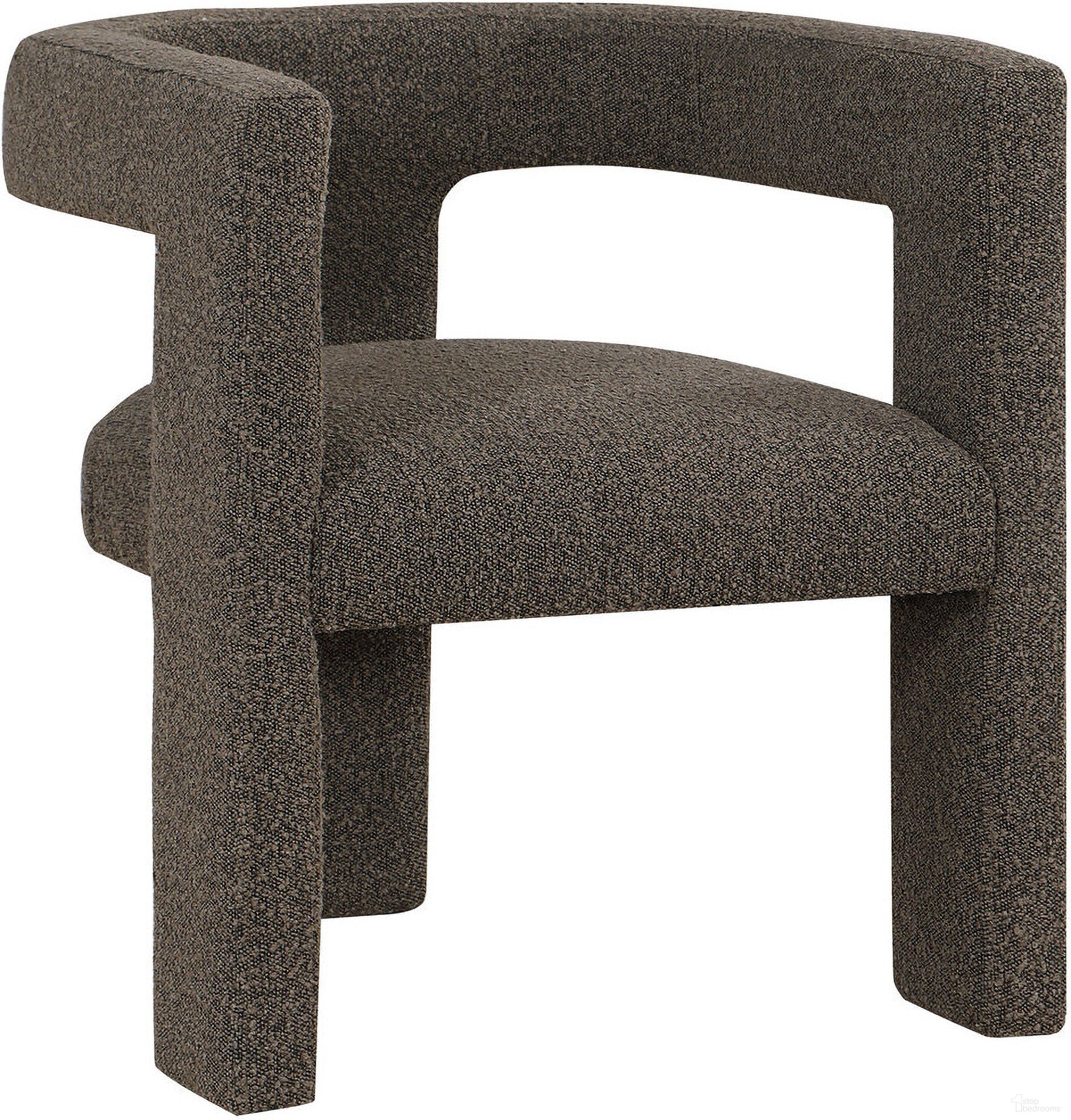 Petra Boucle Upholstered Accent Side Chair Chocolate Brown