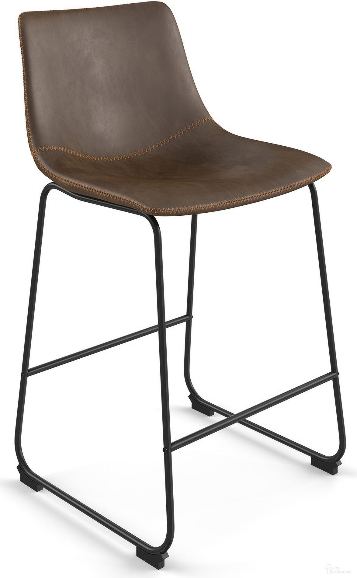 The appearance of Petra Counter Height Stool with Black Frame Set of 2 In Dark Brown designed by Aeon in the modern / contemporary interior design. This dark brown piece of furniture was selected by 1StopBedrooms from Petra Collection to add a touch of cosiness and style into your home. Sku: AE17163-BP-07. Material: Plywood.