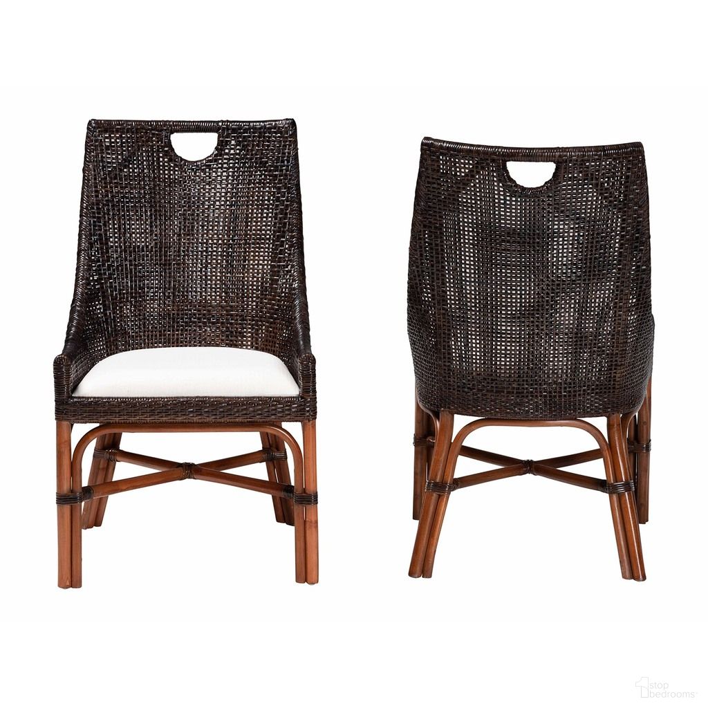 The appearance of Petra Handwoven Wicker Natural Rattan Dining Chair with Wingback Profile Set of 2 In Espresso and Light Brown designed by Baxton Studio in the bohemian interior design. This espresso/light brown piece of furniture  was selected by 1StopBedrooms from Petra Collection to add a touch of cosiness and style into your home. Sku: Petra-Rattan/Coffee Bean-Cushion-DC. Material: Foam. Chair Type: Side Chair.