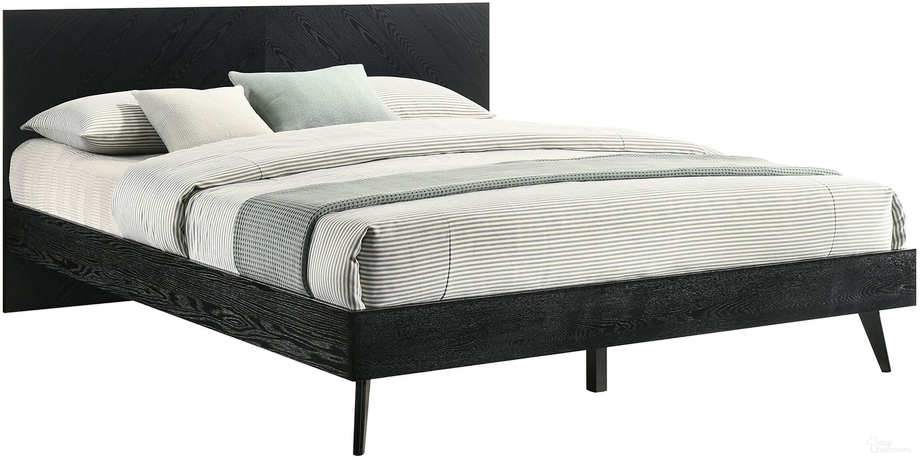 The appearance of Petra King Platform Wood Bed Frame In Black designed by Armen Living in the transitional interior design. This black piece of furniture was selected by 1StopBedrooms from Petra Collection to add a touch of cosiness and style into your home. Sku: LCPTBDKGBLKBX1;LCPTBDKGBLKBX2;LCPTBDKGBLKBX3. Bed Type: Platform Bed. Material: Wood. Bed Size: King.