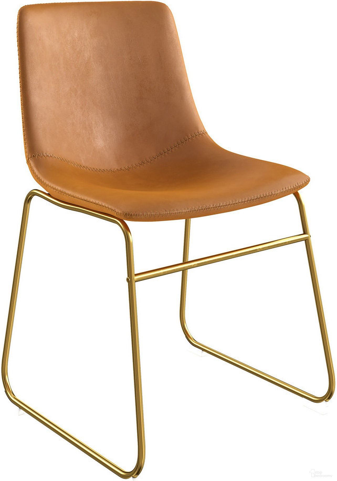 The appearance of Petra Side Chairs with Gold Legs Set of 2 In Light Brown designed by Aeon in the modern / contemporary interior design. This light brown piece of furniture  was selected by 1StopBedrooms from Petra Collection to add a touch of cosiness and style into your home. Sku: AE47163-G-31. Material: Plywood. Chair Type: Side Chair.