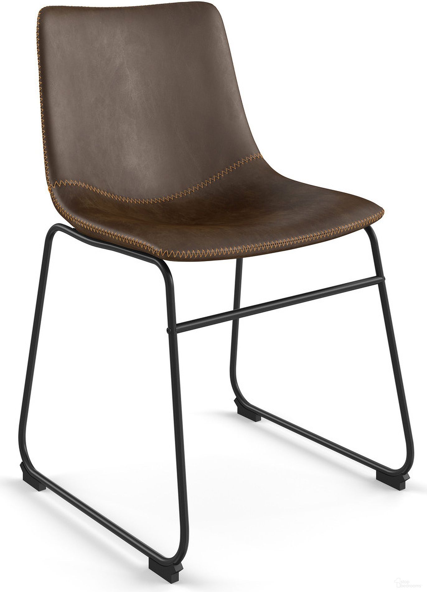 The appearance of Petra Vegan Leather Side Chairs with Black Legs Set of 2 In Dark Brown designed by Aeon in the modern / contemporary interior design. This dark brown piece of furniture was selected by 1StopBedrooms from Petra Collection to add a touch of cosiness and style into your home. Sku: AE47163-BP-07. Material: Plywood. Chair Type: Side Chair.