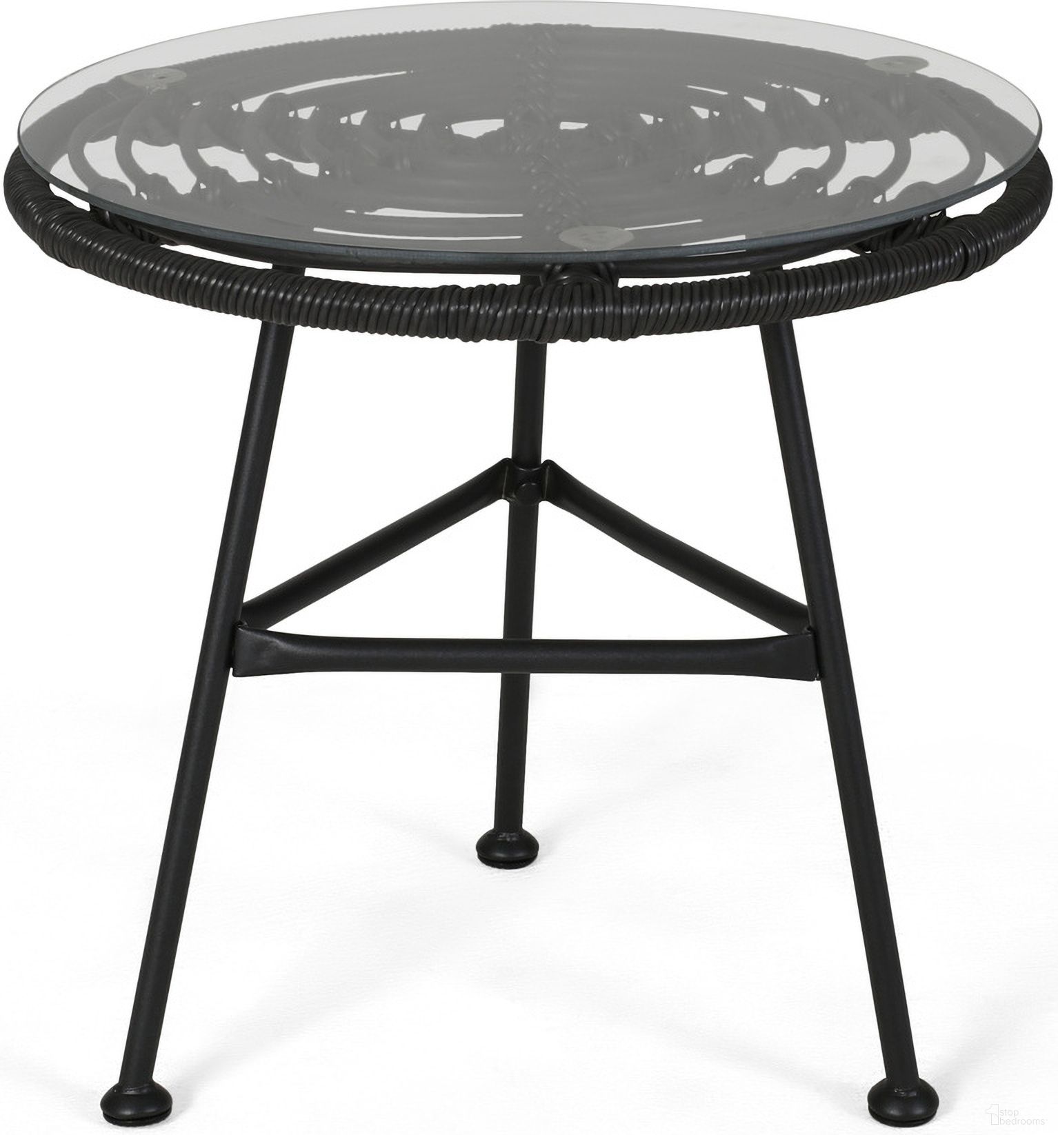 The appearance of Petrichor Outdoor Side Table with Tempered Glass and Steel Frame In Grey designed by Noble House in the modern / contemporary interior design. This grey piece of furniture was selected by 1StopBedrooms from Petrichor Collection to add a touch of cosiness and style into your home. Sku: 65038.00GRY. Table Top Shape: Round. Material: Iron.
