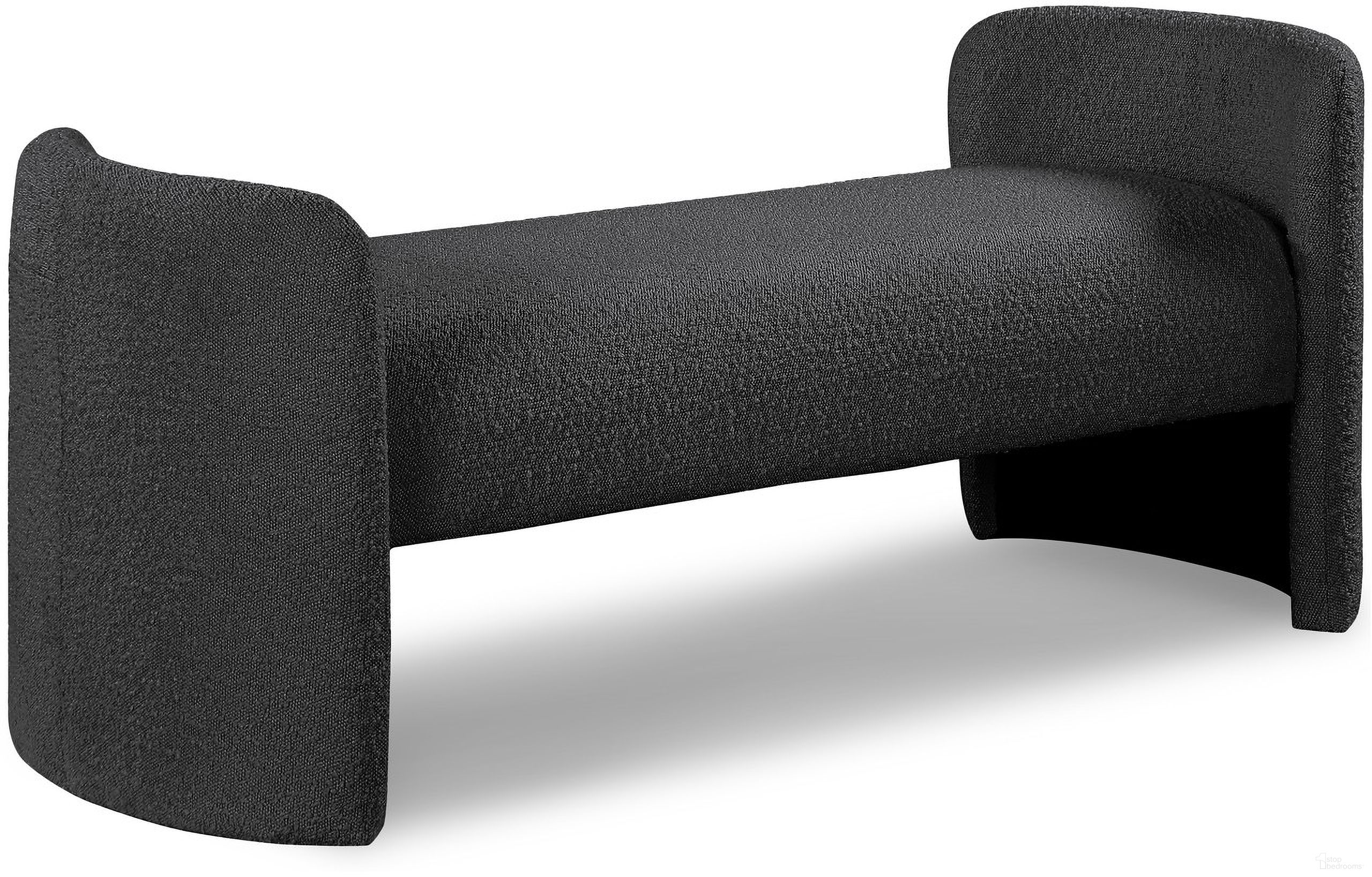 The appearance of Peyton Boucle Fabric Bench In Black designed by Meridian in the modern / contemporary interior design. This black piece of furniture was selected by 1StopBedrooms from Peyton Collection to add a touch of cosiness and style into your home. Sku: 117Black. Material: Plywood.