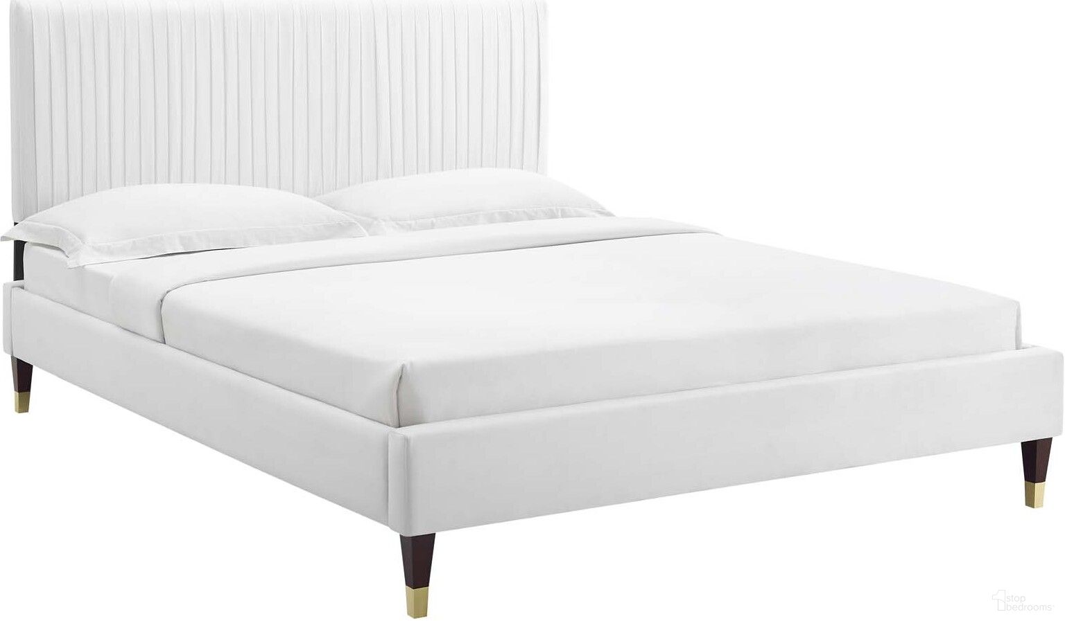 The appearance of Peyton Performance Velvet Full Platform Bed MOD-6869-WHI designed by Modway in the modern / contemporary interior design. This white piece of furniture was selected by 1StopBedrooms from Peyton Collection to add a touch of cosiness and style into your home. Sku: MOD-6269-WHI;MOD-6327-WHI. Bed Type: Platform Bed. Bed Size: Full. Material: MDF.
