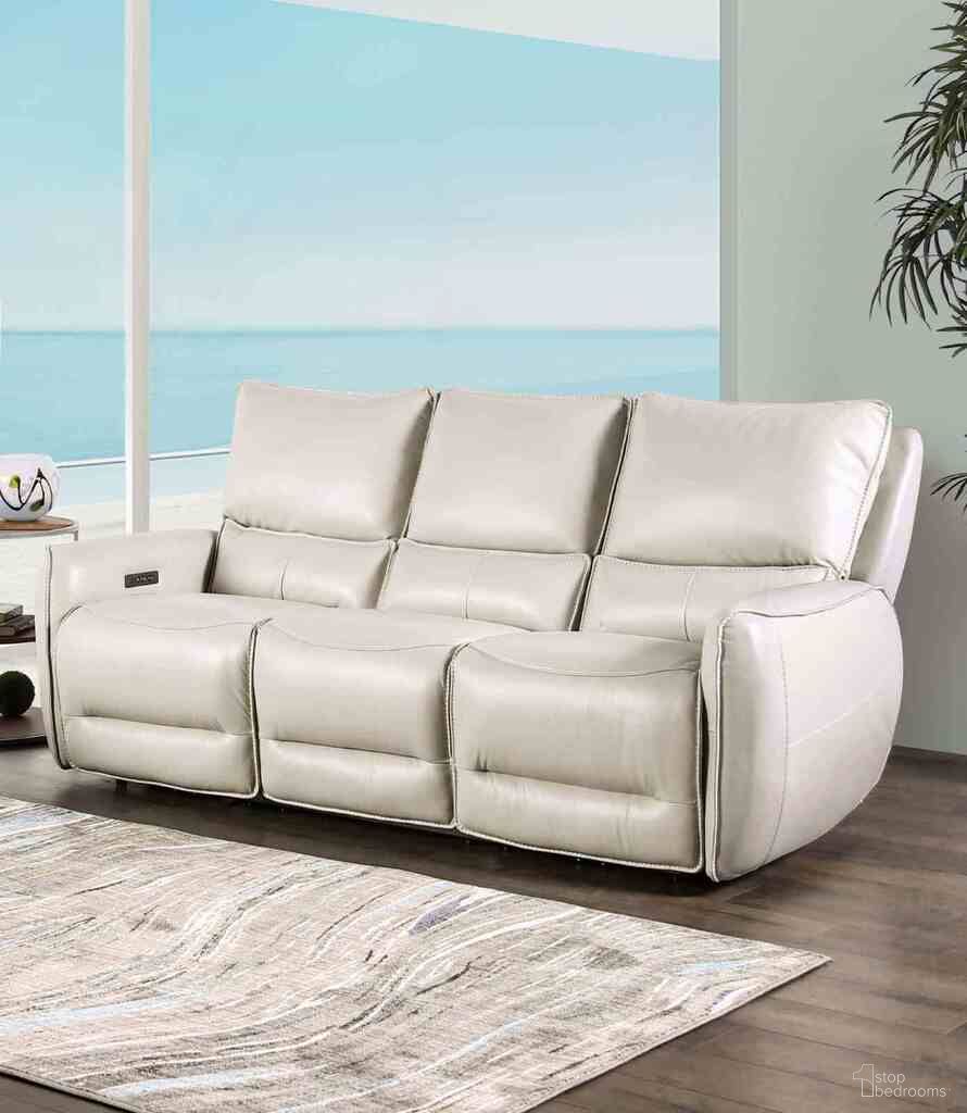 The appearance of Phineas Power Sofa In Beige designed by Furniture of America in the transitional interior design. This beige piece of furniture was selected by 1StopBedrooms from Phineas Collection to add a touch of cosiness and style into your home. Sku: CM9921ST-SF-PM. Material: Leather Match.
