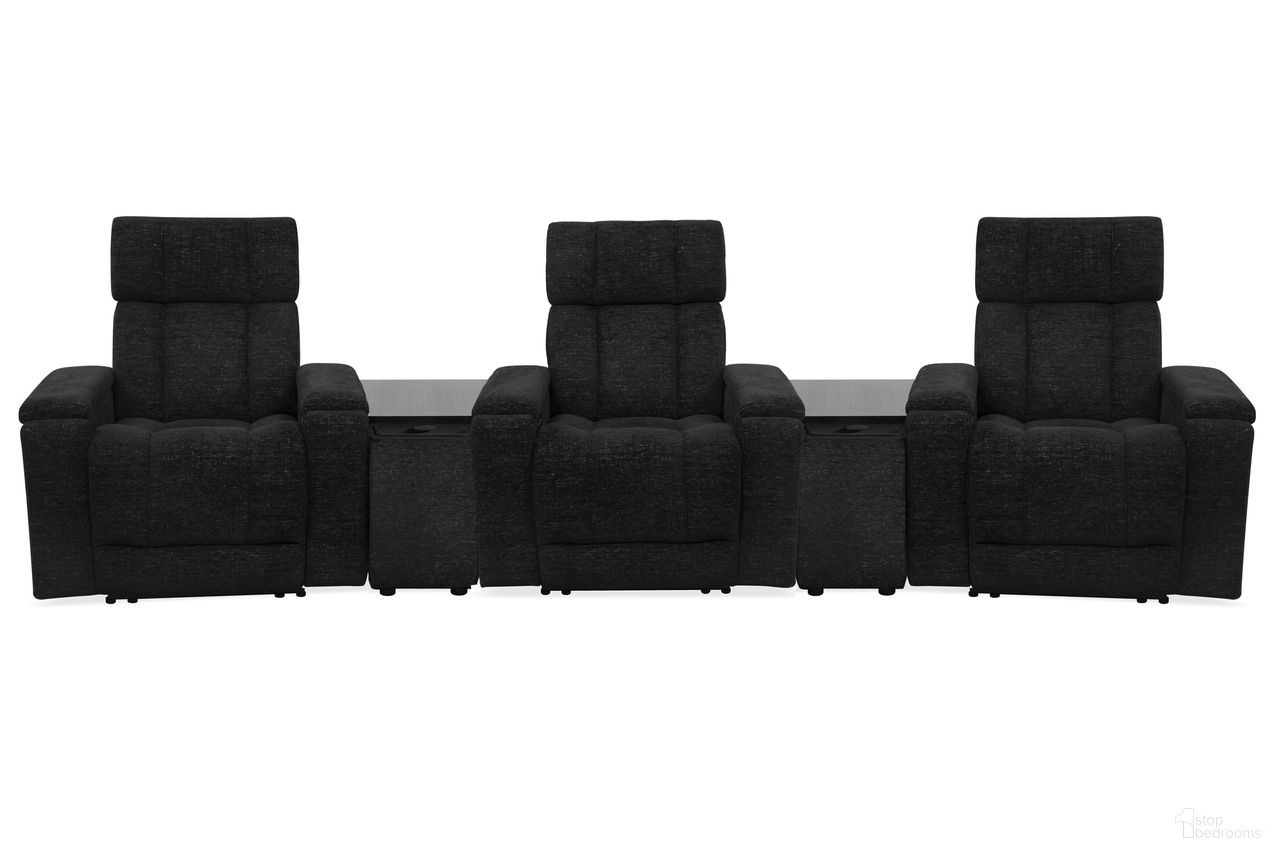 The appearance of Phoenix Zero Gravity Power 3 Seat Home Theater Seating with 2 Wedges and Immersive Audio In Cabot Ebony designed by Parker House in the modern / contemporary interior design. This cabot ebony piece of furniture was selected by 1StopBedrooms from Phoenix Collection to add a touch of cosiness and style into your home. Sku: MPHX-865-CAEB;MPHX-865-CAEB;MPHX-812P3ZIA-CAEB;MPHX-812P3ZIA-CAEB;MPHX-812P3ZIA-CAEB. Material: Polyester.