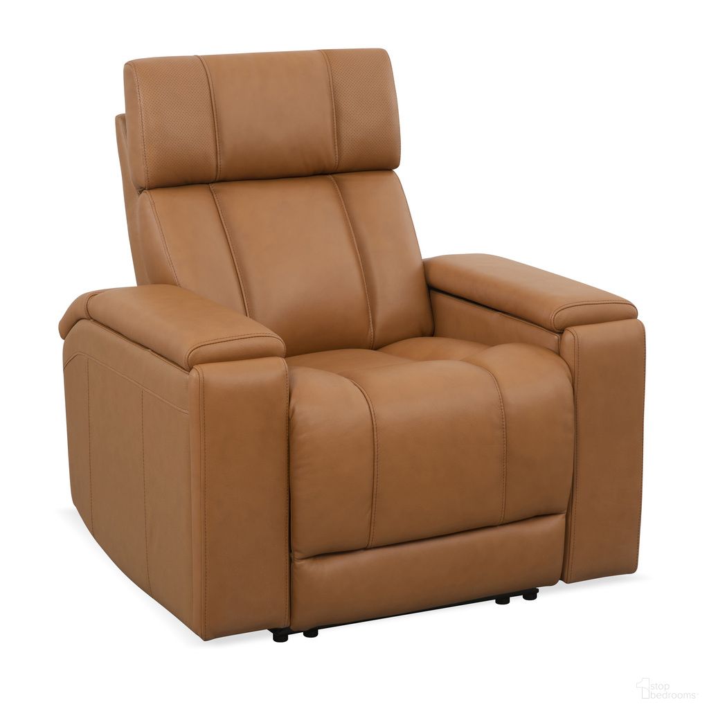 The appearance of Phoenix Zero Gravity Power Recliner with Immersive Audio with Headrest and Foodrest In Autumn Caramel designed by Parker House in the transitional interior design. This autumn caramel piece of furniture  was selected by 1StopBedrooms from Phoenix Collection to add a touch of cosiness and style into your home. Sku: MPHX-812P3ZIA-ATCA. Material: Top Grain Leather.