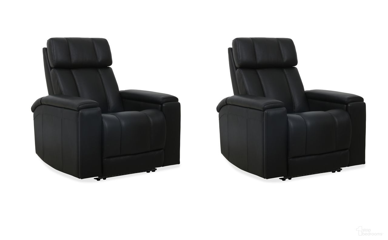 The appearance of Phoenix Zero Gravity Power Recliner with Immersive Audio with Headrest and Foodrest Set of 2 In Autumn Black designed by Parker House in the transitional interior design. This autumn black piece of furniture was selected by 1StopBedrooms from Phoenix Collection to add a touch of cosiness and style into your home. Sku: MPHX-812P3ZIA-ATBK;MPHX-812P3ZIA-ATBK. Material: Top Grain Leather.