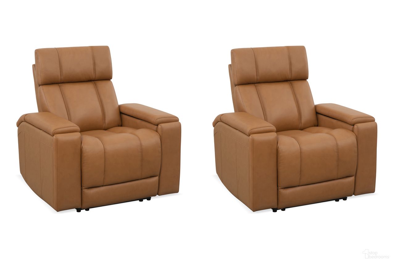 The appearance of Phoenix Zero Gravity Power Recliner with Immersive Audio with Headrest and Foodrest Set of 2 In Autumn Caramel designed by Parker House in the transitional interior design. This autumn caramel piece of furniture was selected by 1StopBedrooms from Phoenix Collection to add a touch of cosiness and style into your home. Sku: MPHX-812P3ZIA-ATCA;MPHX-812P3ZIA-ATCA. Material: Top Grain Leather.