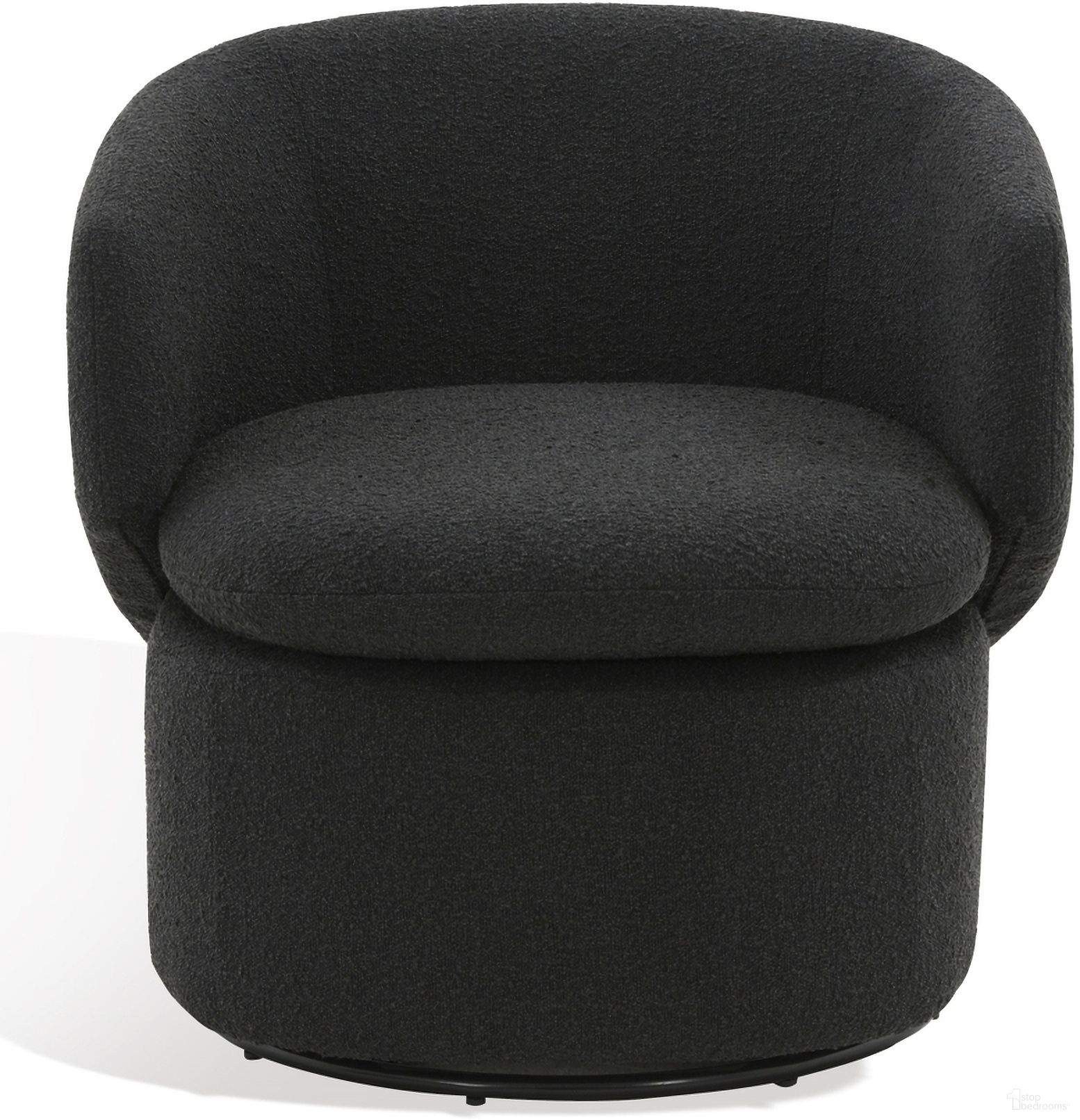 The appearance of Phyllis Boucle Swivel Chair In Black designed by Safavieh Couture in the modern / contemporary interior design. This black piece of furniture was selected by 1StopBedrooms from Phyllis Collection to add a touch of cosiness and style into your home. Sku: SFV4816B. Material: Boucle.