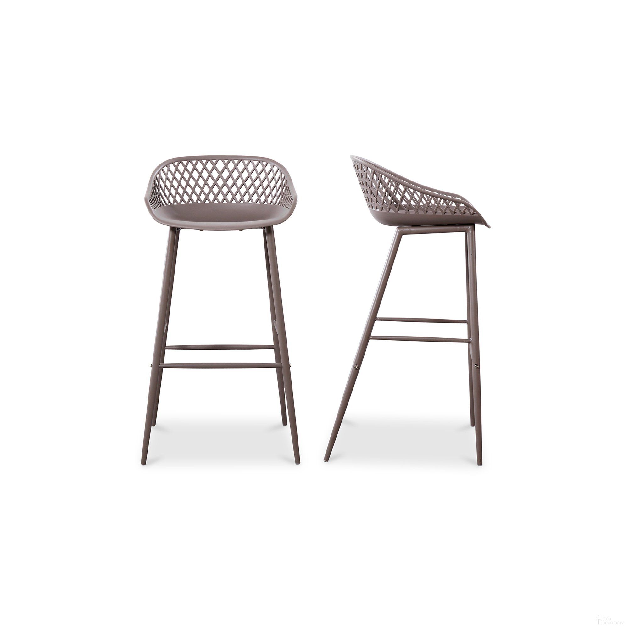 The appearance of Piazza Grey Outdoor Bar Stools Set of 2 designed by Moes Home in the modern / contemporary interior design. This grey piece of furniture was selected by 1StopBedrooms from Piazza Collection to add a touch of cosiness and style into your home. Sku: QX-1004-15. Material: Polypropylene.