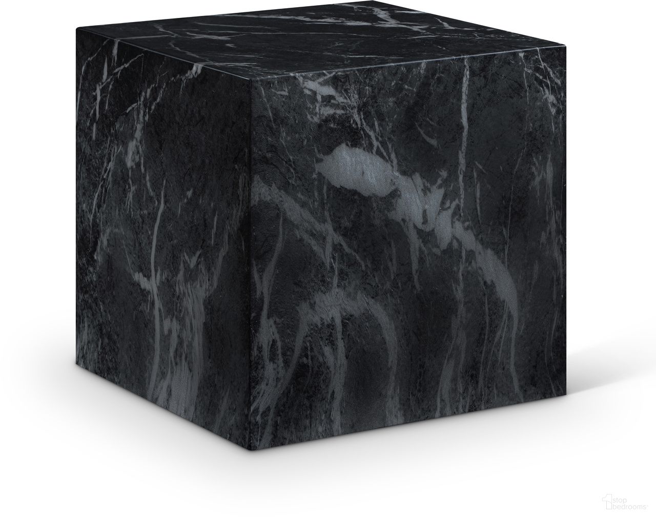 The appearance of Piazza Marble Finish Concrete End Table In Black designed by Meridian in the modern / contemporary interior design. This black piece of furniture  was selected by 1StopBedrooms from Piazza Collection to add a touch of cosiness and style into your home. Sku: 99029Black-ET. Material: Concrete.