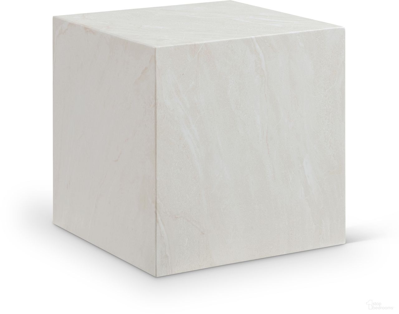 The appearance of Piazza Marble Finish Concrete End Table In White designed by Meridian in the modern / contemporary interior design. This white piece of furniture  was selected by 1StopBedrooms from Piazza Collection to add a touch of cosiness and style into your home. Sku: 99029White-ET. Material: Concrete.