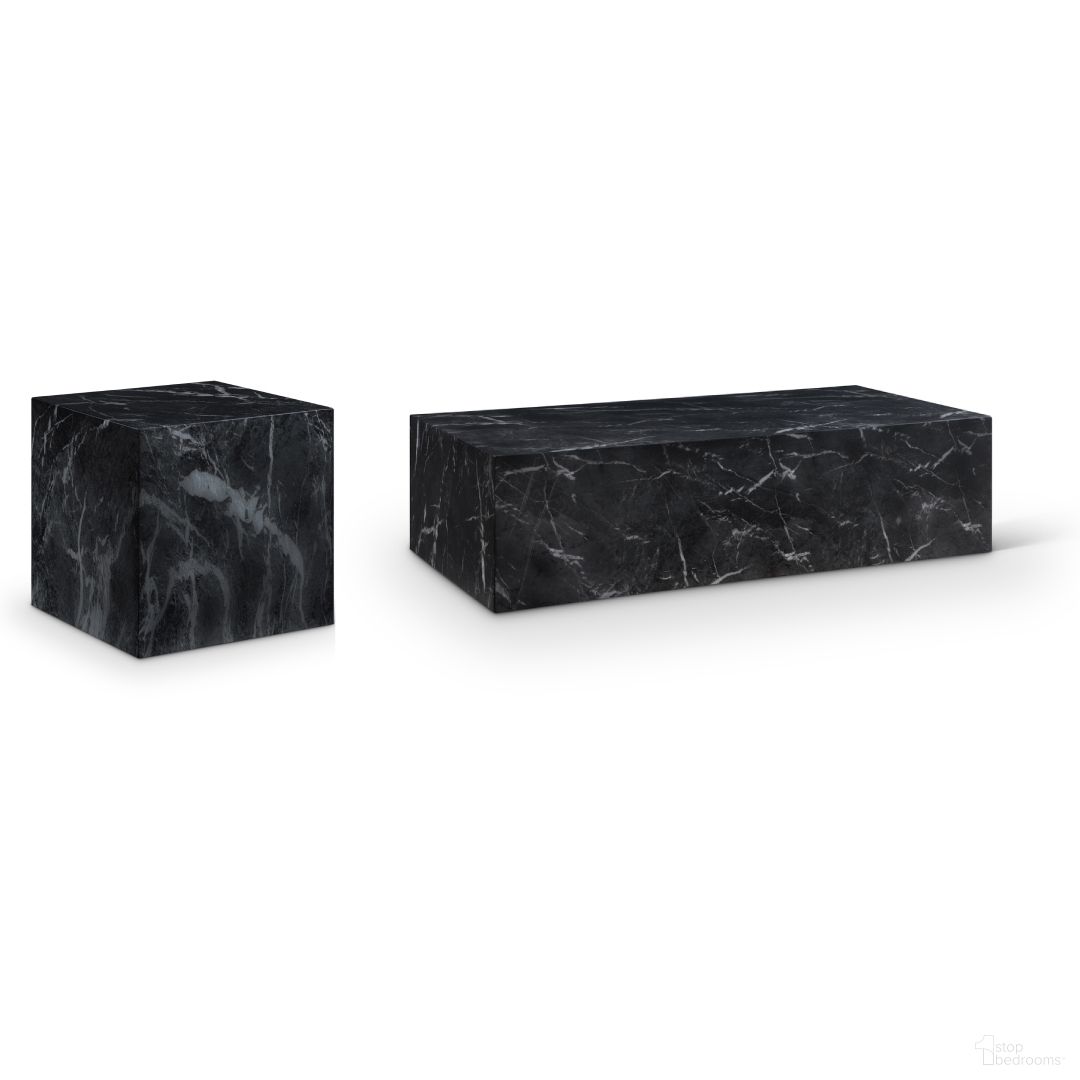 The appearance of Piazza Marble Finish Concrete Occasional Table Set In Black designed by Meridian in the modern / contemporary interior design. This black piece of furniture  was selected by 1StopBedrooms from Piazza Collection to add a touch of cosiness and style into your home. Sku: 99029Black-CT;99029Black-ET. Material: Concrete.