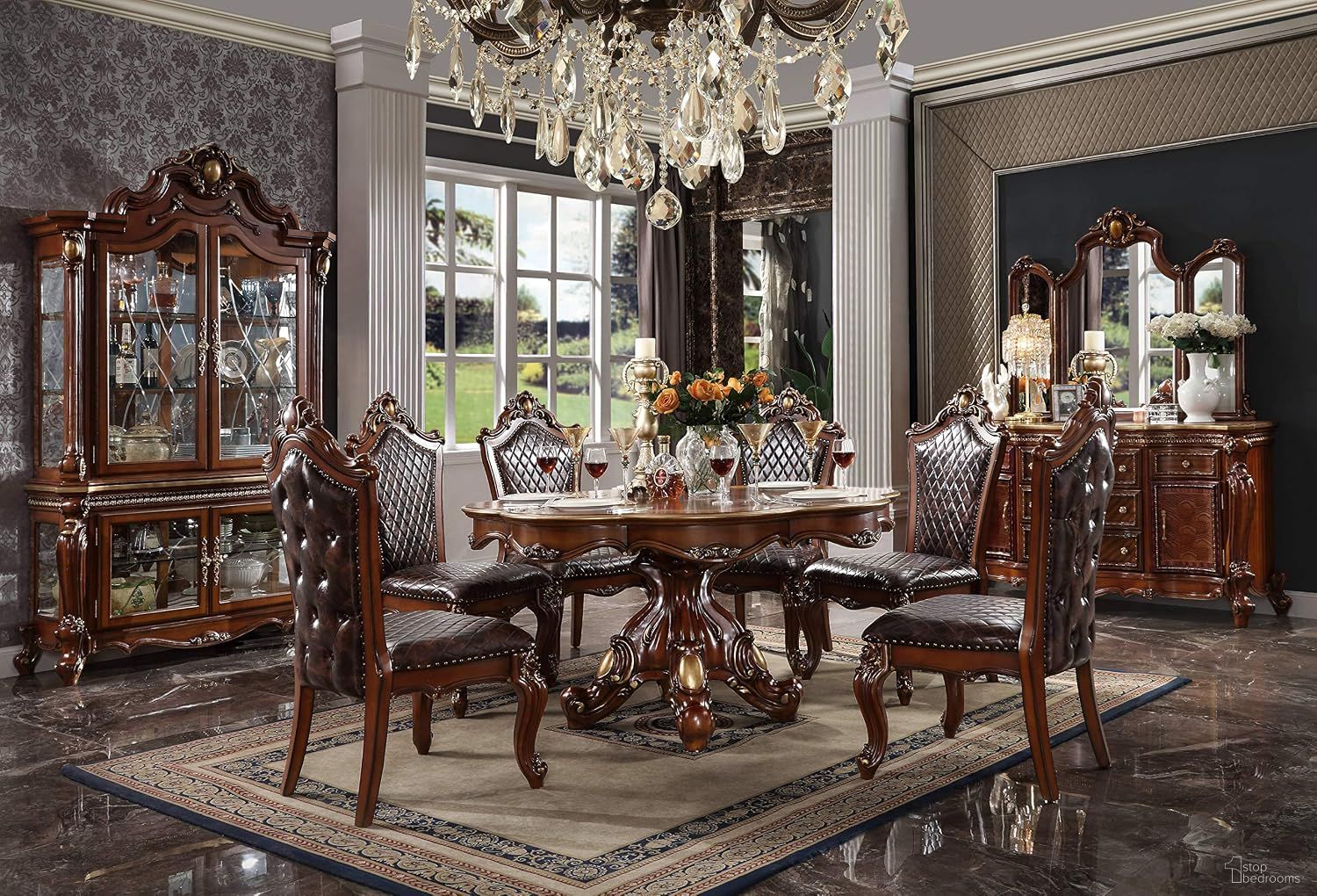 Picardy Dining Room Set In Honey Oak