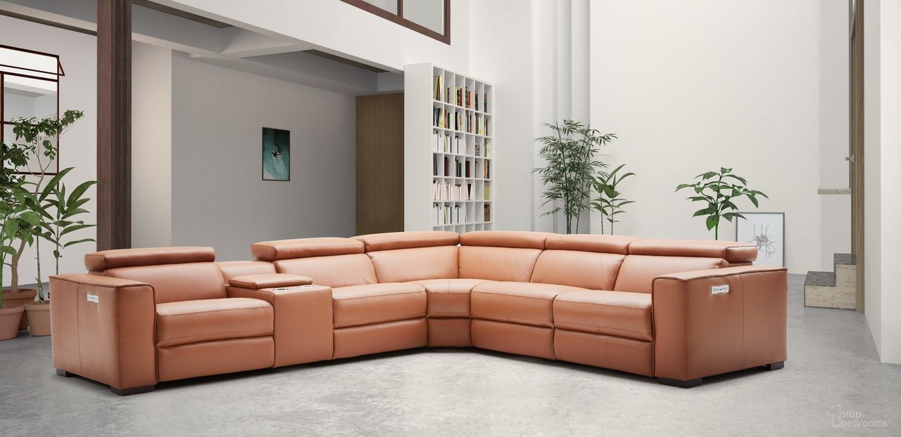 The appearance of Picasso Motion Sectional in Caramel designed by J&M in the modern / contemporary interior design. This caramel piece of furniture was selected by 1StopBedrooms from Picasso Collection to add a touch of cosiness and style into your home. Sku: 18865-C. Material: Leather. Layout: L-Shape.