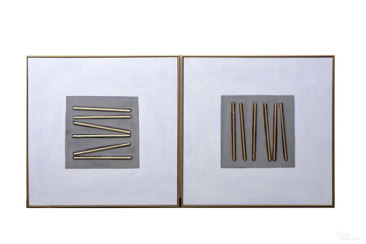 Pick Up Sticks 48" x 48" Accent Wall Art Set of 2 In Gold