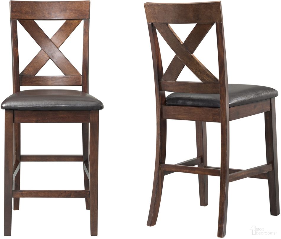 The appearance of Picket House Furnishings Alexa Counter Height Side Chair Set of 2 in Cherry designed by Picket House in the transitional interior design. This espresso piece of furniture  was selected by 1StopBedrooms from Alexa Collection to add a touch of cosiness and style into your home. Sku: DAX100CSC. Material: MDF.