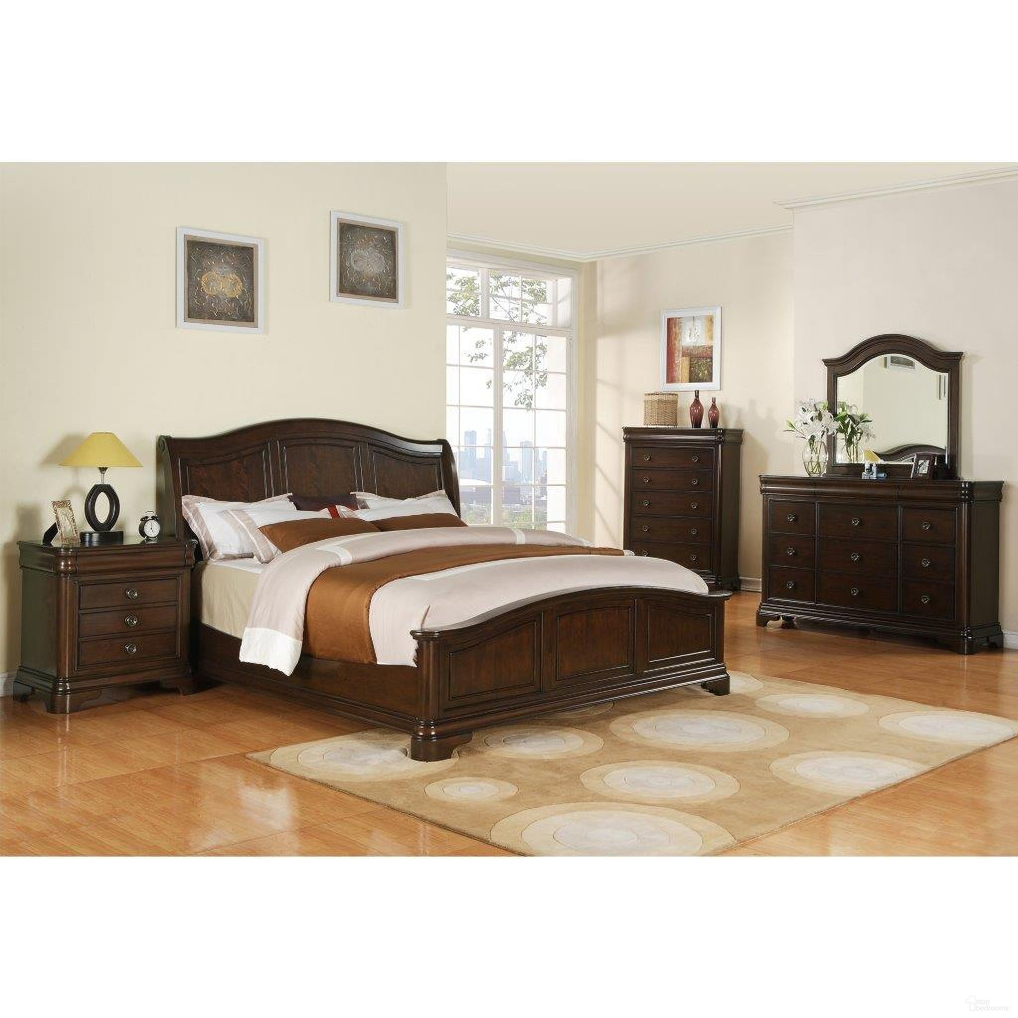 The appearance of Conley Queen Panel Bed In Cherry designed by Picket House in the traditional interior design. This cherry piece of furniture was selected by 1StopBedrooms from Conley Cherry Collection to add a touch of cosiness and style into your home. Sku: CM750QH;CM800QF;CM800QR. Bed Type: Panel Bed. Material: Wood. Bed Size: Queen.