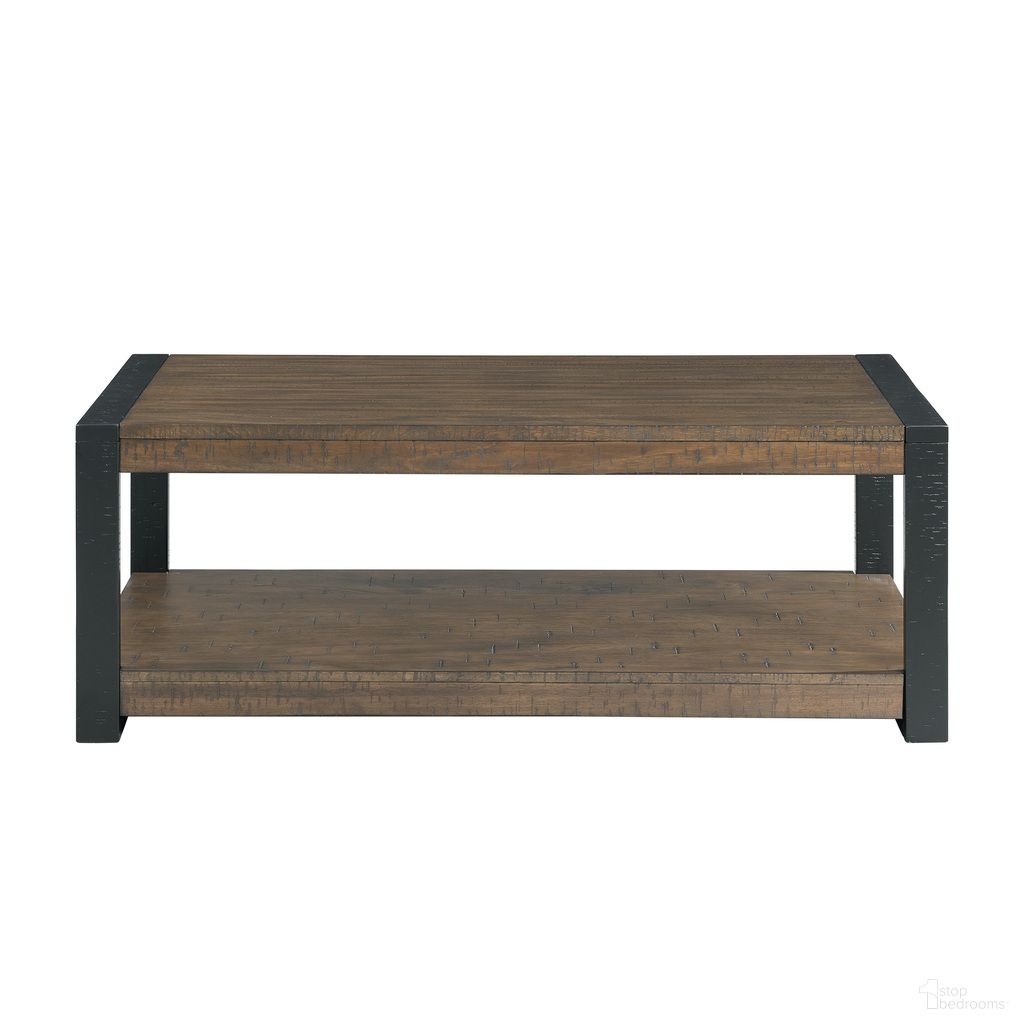 The appearance of Enrico Rectangular Coffee Table In Walnut and Black designed by Picket House in the transitional interior design. This walnut and black piece of furniture  was selected by 1StopBedrooms from Enrico Collection to add a touch of cosiness and style into your home. Sku: TCA100CT. Material: Wood.
