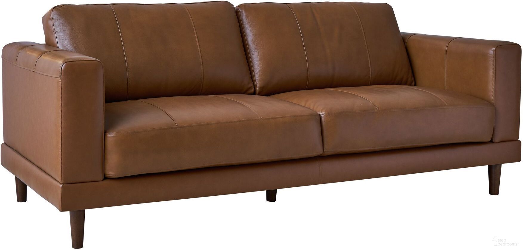The appearance of Picket House Furnishings Hanson Sofa In Fiero Black designed by Picket House in the modern / contemporary interior design. This black piece of furniture was selected by 1StopBedrooms from Hanson Collection to add a touch of cosiness and style into your home. Sku: UHT3780300. Material: Genuine Leather.