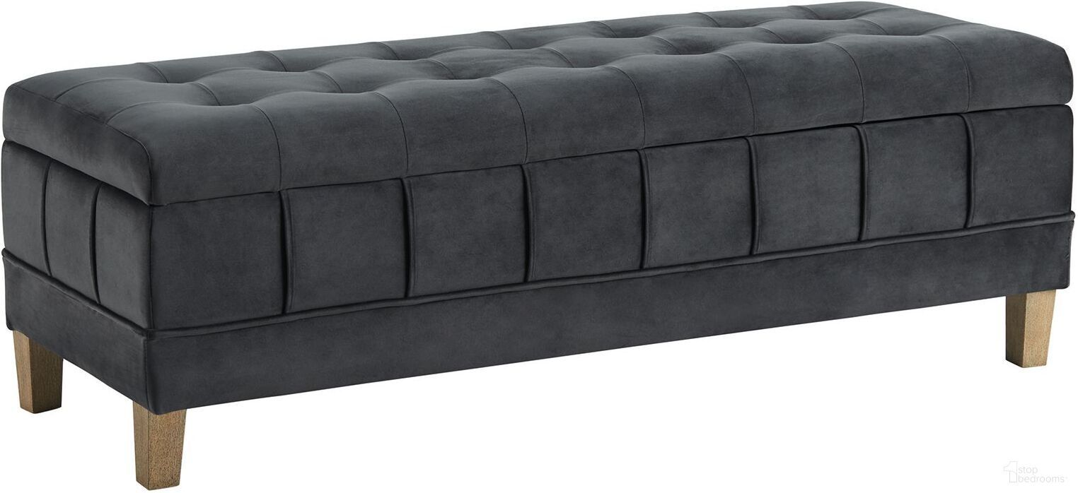 The appearance of Jude Tufted Storage Ottoman In Gun Metal designed by Picket House in the modern / contemporary interior design. This gun metal piece of furniture was selected by 1StopBedrooms from Jude Collection to add a touch of cosiness and style into your home. Sku: UCB1819001WWE. Material: Velvet.