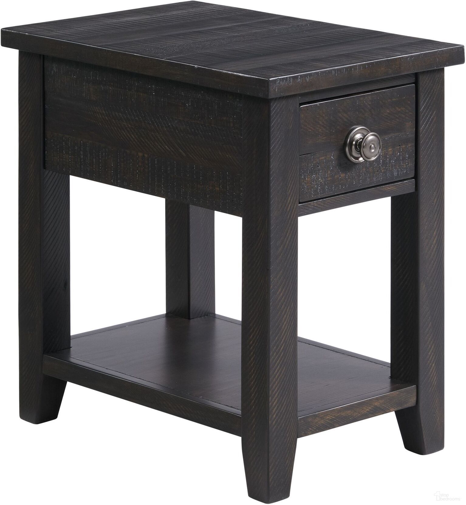 The appearance of Picket House Furnishings Kahlil 1-Drawer Chairside Table With Usb designed by Picket House in the modern / contemporary interior design. This espresso piece of furniture  was selected by 1StopBedrooms from Kahlil Collection to add a touch of cosiness and style into your home. Sku: TKN100CTP. Material: Wood.