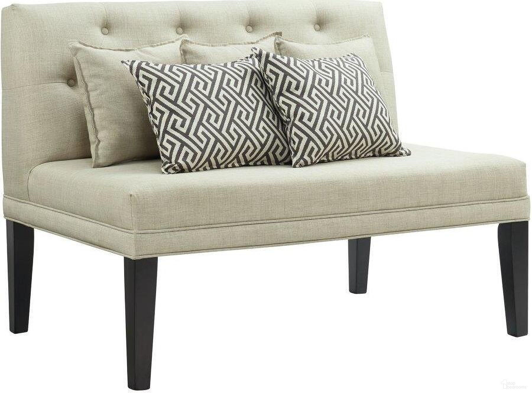 The appearance of Picket House Furnishings Mara Loveseat With Five Pillows designed by Picket House in the modern / contemporary interior design. This taupe piece of furniture  was selected by 1StopBedrooms from Mara Collection to add a touch of cosiness and style into your home. Sku: DMD140SFLS. Material: Rubberwood.