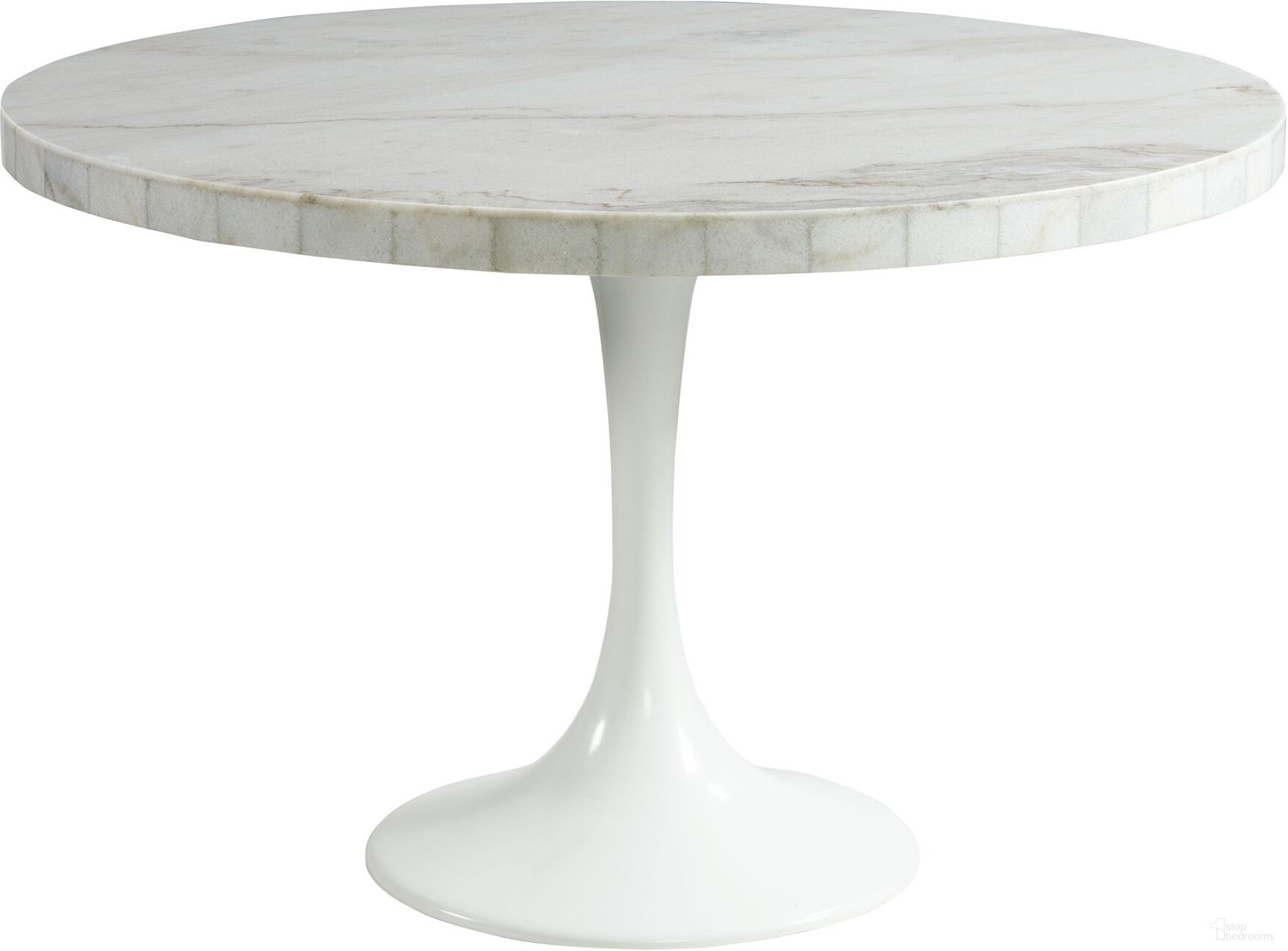 The appearance of Picket House Furnishings Mardelle Round Dining Table In White designed by Picket House in the modern / contemporary interior design. This white piece of furniture  was selected by 1StopBedrooms from Mardelle Collection to add a touch of cosiness and style into your home. Sku: CCS100DTT;CCS700DTB. Table Base Style: Pedestal. Table Top Shape: Round. Material: Marble. Size: 48".