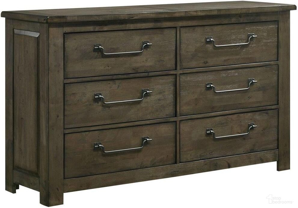 The appearance of Picket House Furnishings Memphis 6 Drawer Dresser in Antique Grey designed by Picket House in the country / farmhouse interior design. This antique grey piece of furniture was selected by 1StopBedrooms from Memphis Collection to add a touch of cosiness and style into your home. Sku: MV500DR. Material: Wood.