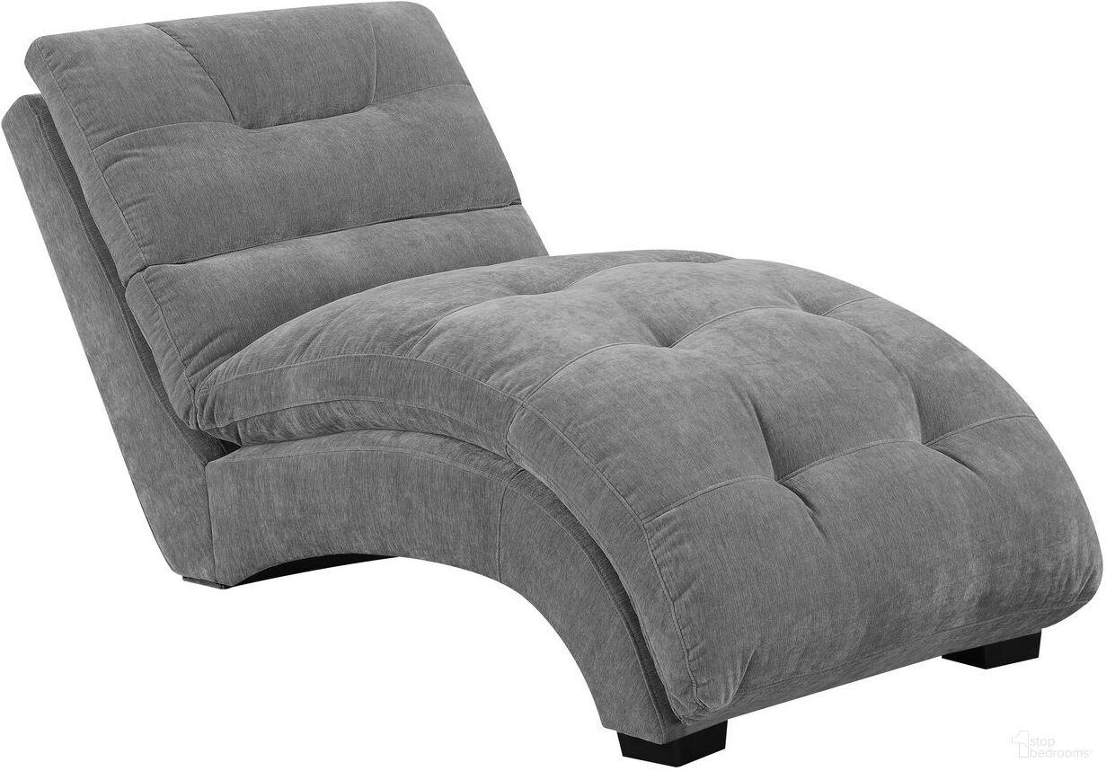 The appearance of Furnishings Paulson Chaise Lounge In Granite designed by Picket House in the transitional interior design. This granite piece of furniture  was selected by 1StopBedrooms from Paulson Collection to add a touch of cosiness and style into your home. Sku: UDK1746110E. Material: Wood.