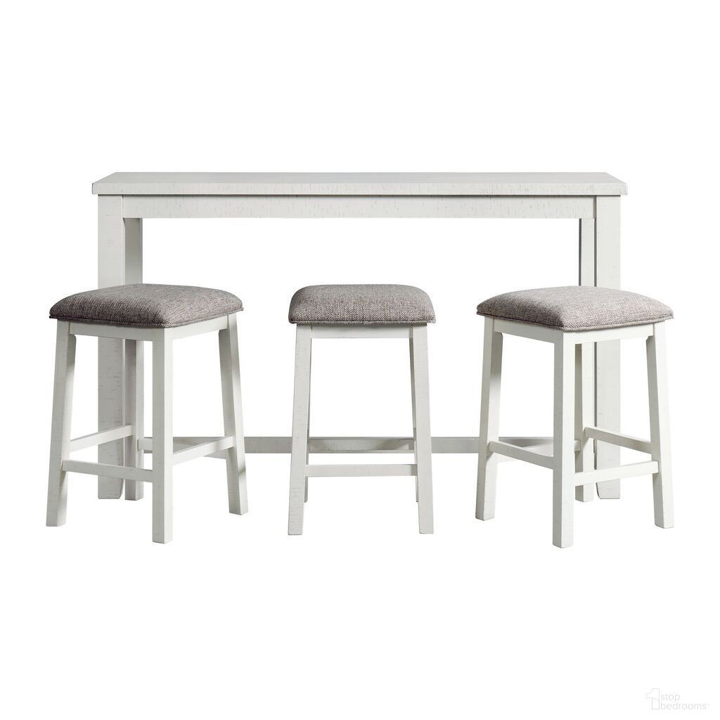 The appearance of Stanford Multipurpose Bar Table Set In White designed by Picket House in the transitional interior design. This white piece of furniture was selected by 1StopBedrooms from Stanford Collection to add a touch of cosiness and style into your home. Sku: TST700BTSP. Material: Polyester.