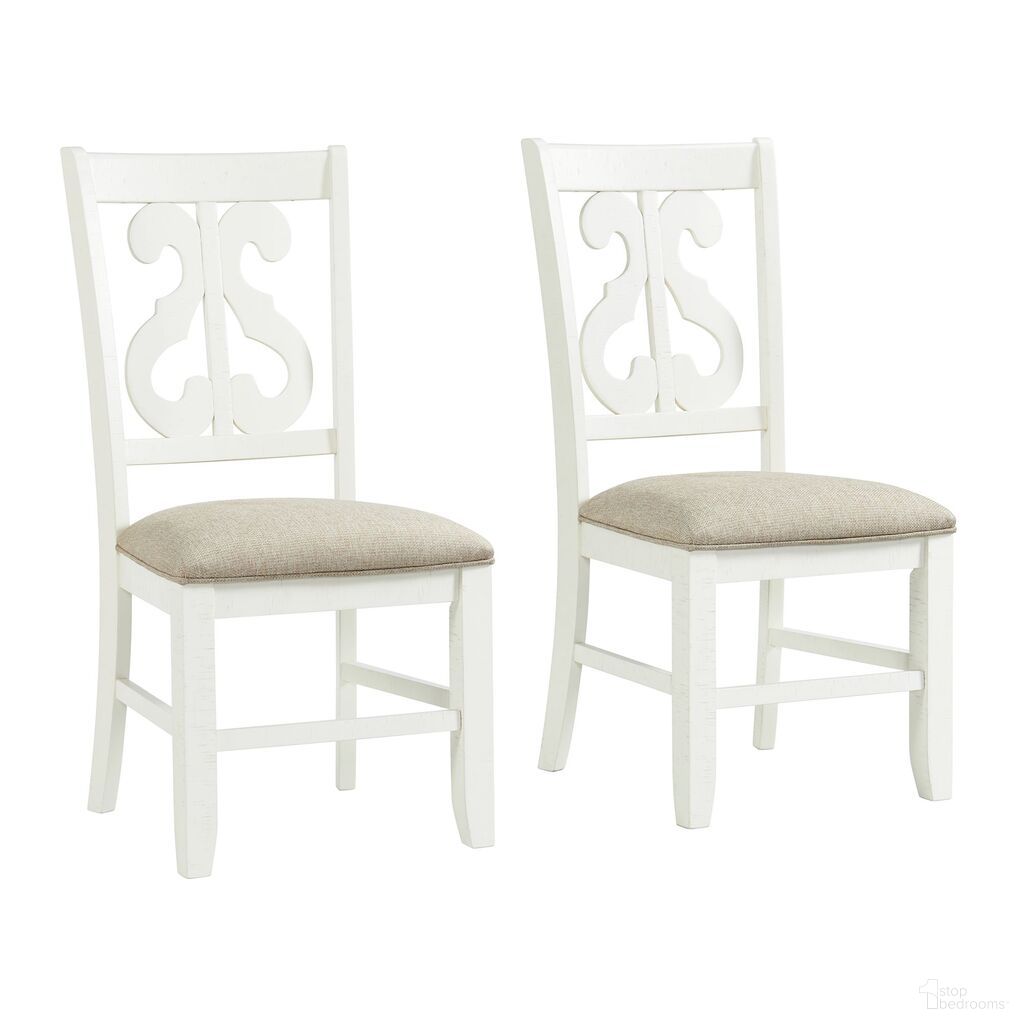 The appearance of Stanford Wooden Swirl Back Side Chair Set of 2 In White designed by Picket House in the traditional interior design. This white piece of furniture was selected by 1StopBedrooms from Stanford Collection to add a touch of cosiness and style into your home. Sku: DST750SC. Material: Polyester. Chair Type: Side Chair.