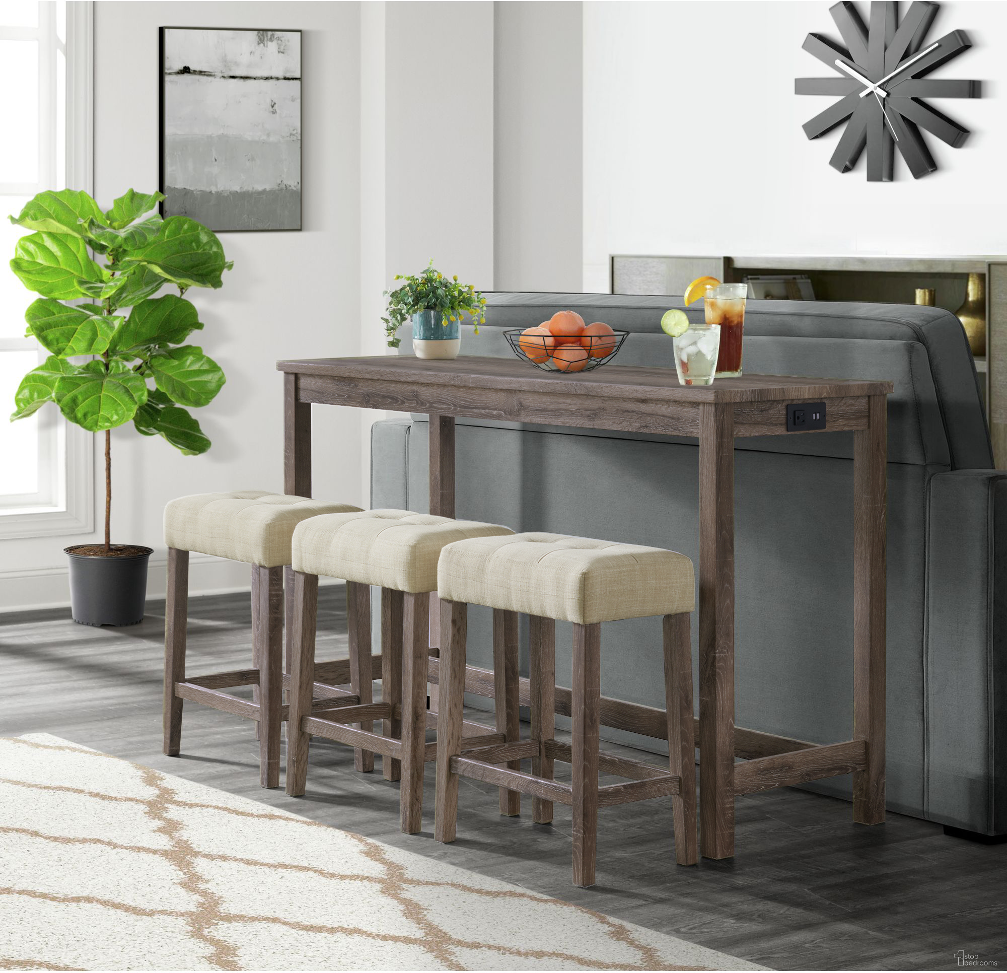 The appearance of Picket House Furnishings Turner Multipurpose Bar Table Set In Grey designed by Picket House in the transitional interior design. This grey piece of furniture was selected by 1StopBedrooms from Turner Collection to add a touch of cosiness and style into your home. Sku: CDOL300BTSP. Material: MDF. Table Top Shape: Rectangular.