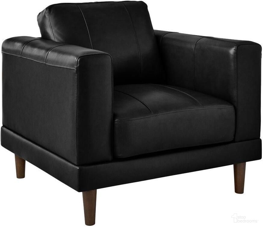 The appearance of Picket House Furnishings Hanson Chair In Fiero Black designed by Picket House in the modern / contemporary interior design. This black piece of furniture was selected by 1StopBedrooms from Hanson Collection to add a touch of cosiness and style into your home. Sku: UHT3780100. Material: Genuine Leather.