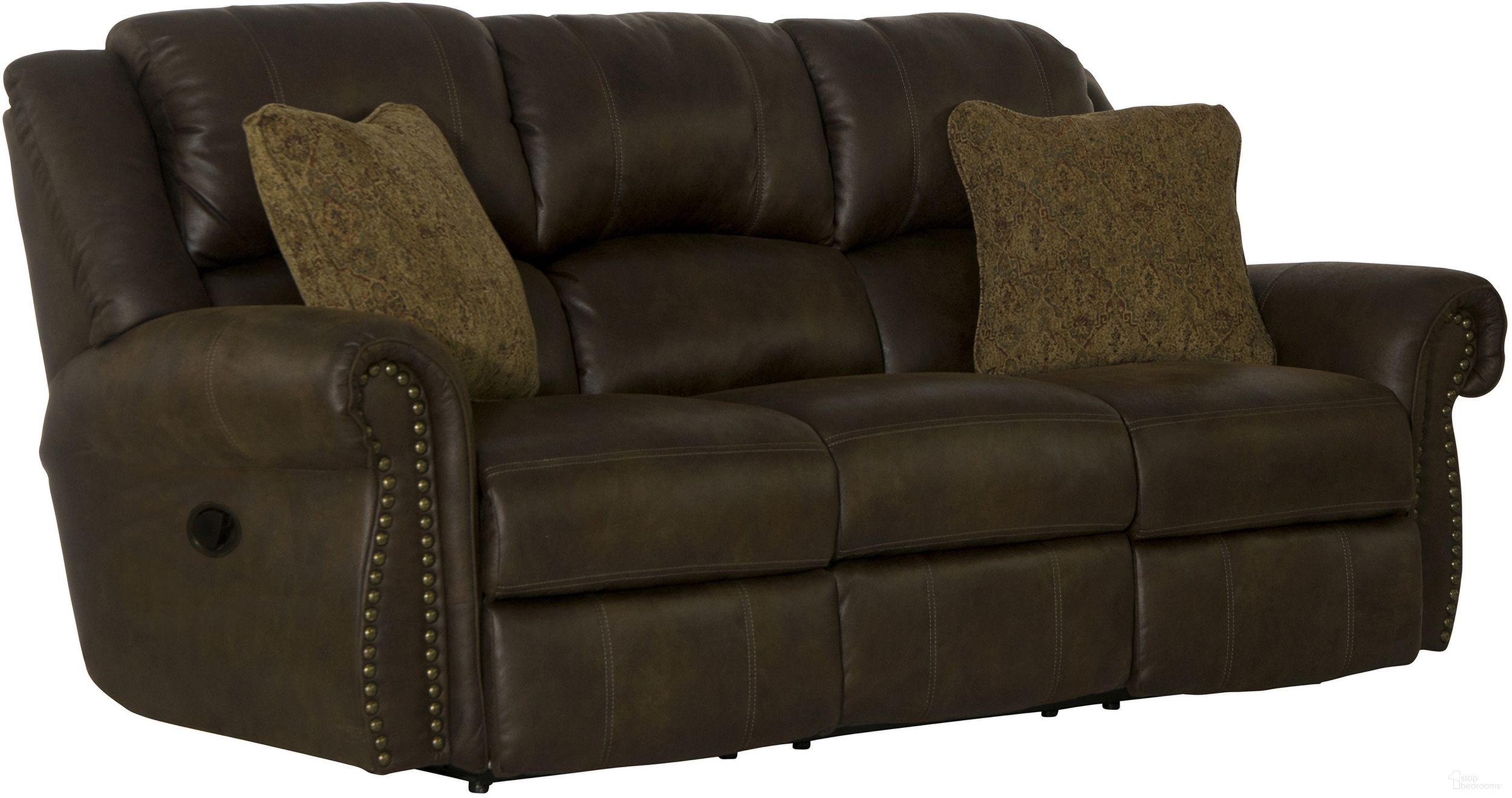 The appearance of Pickett Reclining Sofa In Tobacco designed by Catnapper in the traditional interior design. This tobacco piece of furniture was selected by 1StopBedrooms from Pickett Collection to add a touch of cosiness and style into your home. Sku: 3131117629127629. Material: Fabric.