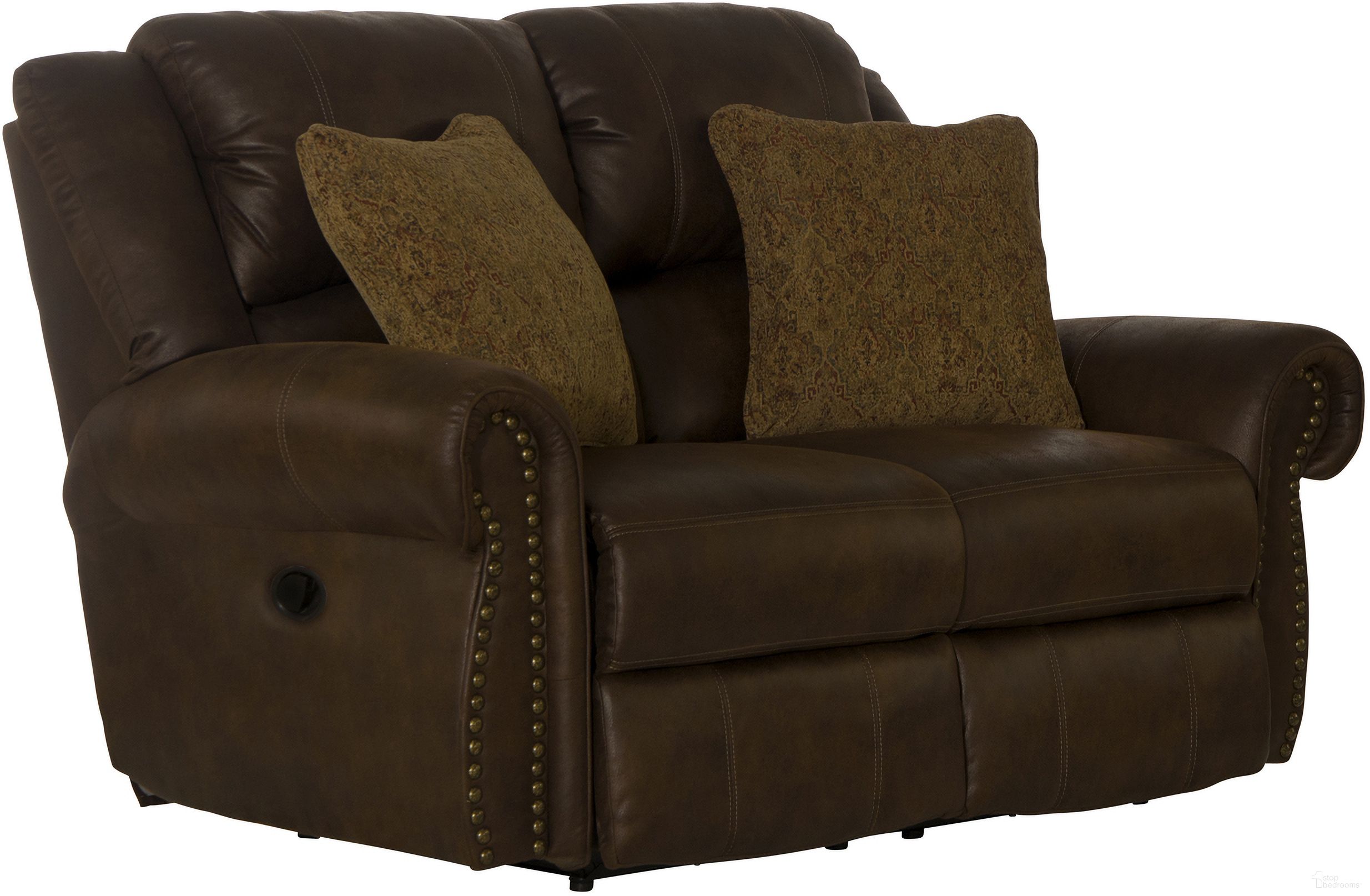 The appearance of Pickett Rocking Reclining Loveseat In Tobacco designed by Catnapper in the traditional interior design. This tobacco piece of furniture was selected by 1StopBedrooms from Pickett Collection to add a touch of cosiness and style into your home. Sku: 31322117629127629. Material: Fabric.