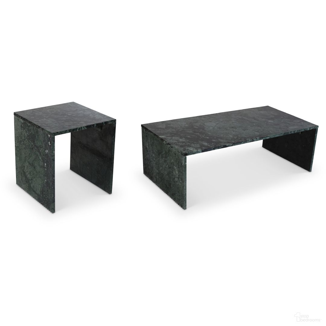 Pienza Marble Occasional Table Set In Green