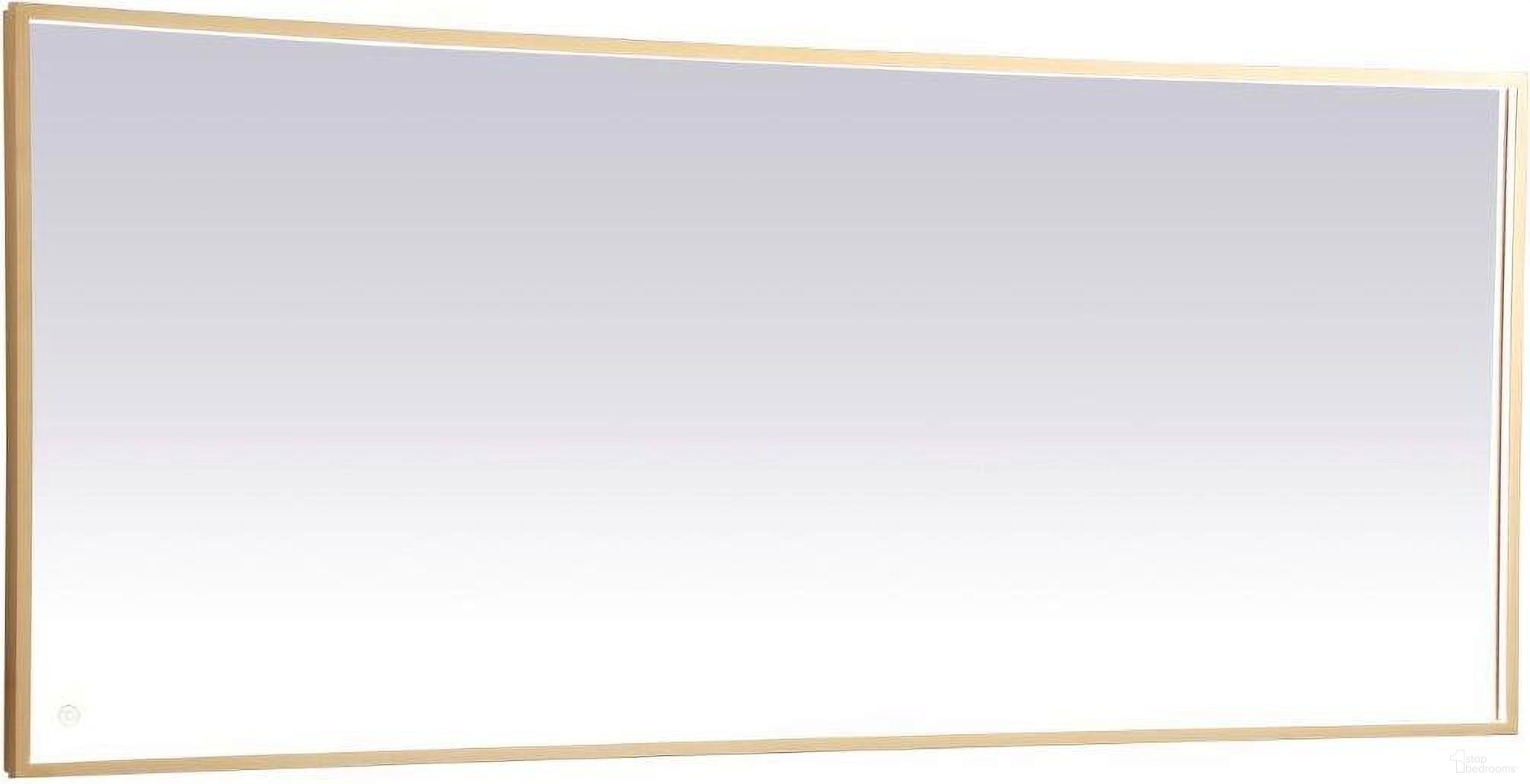 The appearance of Pier Brass Led Mirror MRE63072BR designed by Elegant Lighting in the transitional interior design. This brass piece of furniture  was selected by 1StopBedrooms from Pier Collection to add a touch of cosiness and style into your home. Sku: MRE63072BR. Material: Aluminum.
