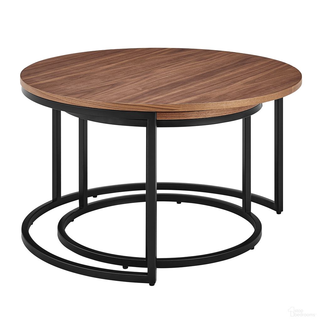 Pierre Nesting Tables In Walnut and Matte Black