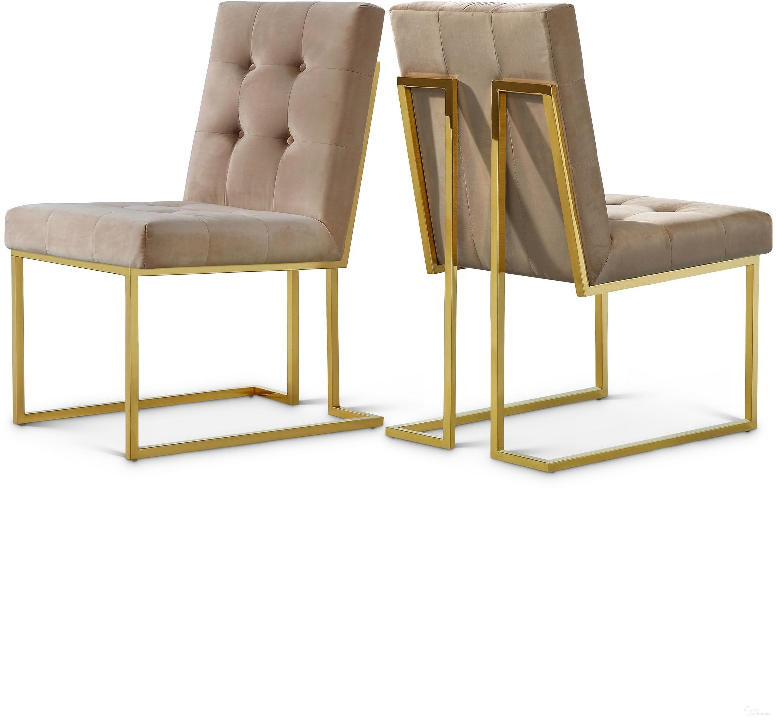 The appearance of Pierre Velvet Dining Chair Set of 2 In Beige designed by Meridian in the modern / contemporary interior design. This beige piece of furniture was selected by 1StopBedrooms from Pierre Collection to add a touch of cosiness and style into your home. Sku: 714BE-C. Material: Velvet. Chair Type: Side Chair.
