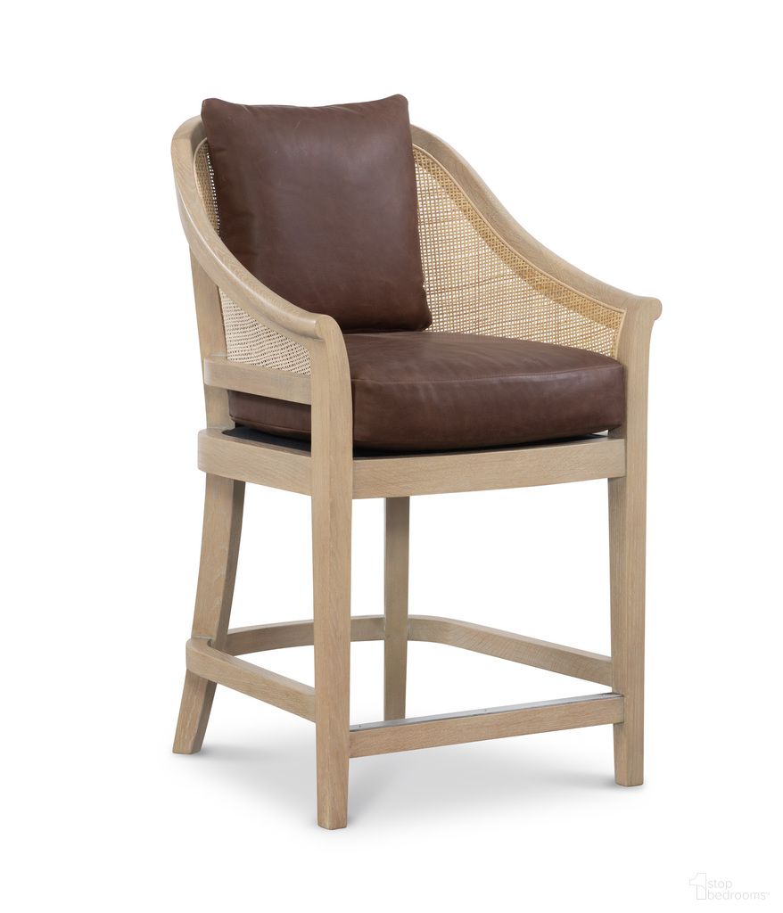 Pierson Counter Stool In White Oak and Brown