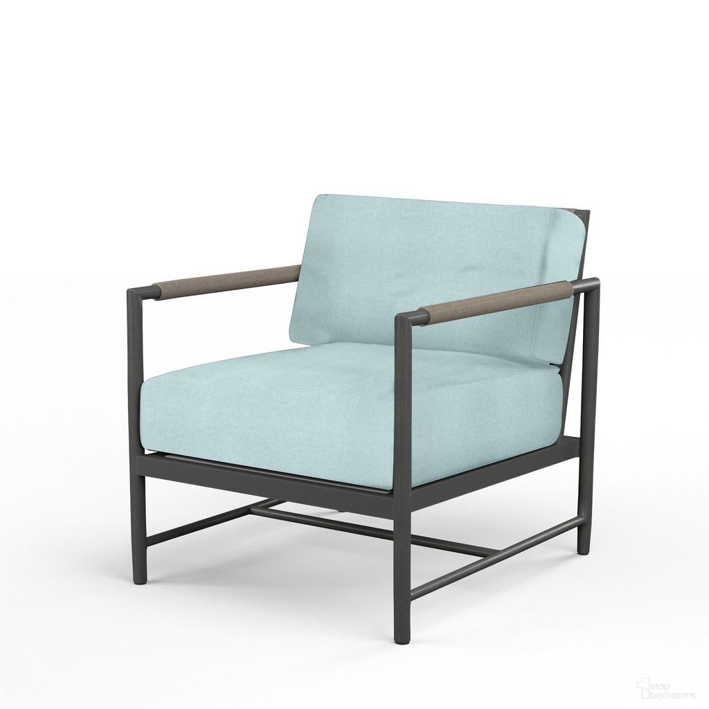 The appearance of Pietra Club Chair in Dupione Celeste designed by Sunset West in the modern / contemporary interior design. This dupione celeste piece of furniture was selected by 1StopBedrooms from Pietra Collection to add a touch of cosiness and style into your home. Sku: SW4601-21-8067. Material: Olefin Rope.