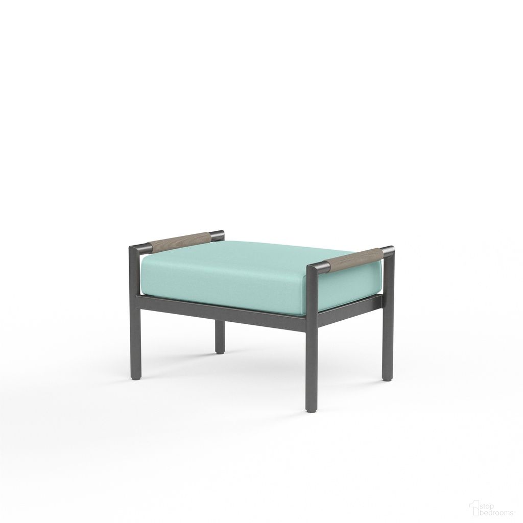 The appearance of Pietra Ottoman in Dupione Celeste designed by Sunset West in the modern / contemporary interior design. This dupione celeste piece of furniture was selected by 1StopBedrooms from Pietra Collection to add a touch of cosiness and style into your home. Sku: SW4601-OTT-8067. Material: Olefin Rope.