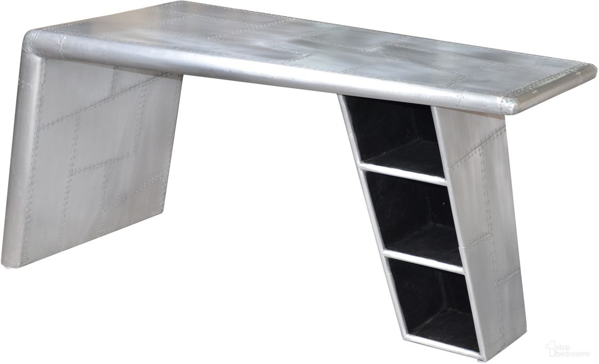The appearance of Pilot 3 Shelf Writing Desk In Silver designed by Moti in the modern / contemporary interior design. This silver piece of furniture was selected by 1StopBedrooms from Pilot Collection to add a touch of cosiness and style into your home. Sku: 57007002. Material: Aluminum.